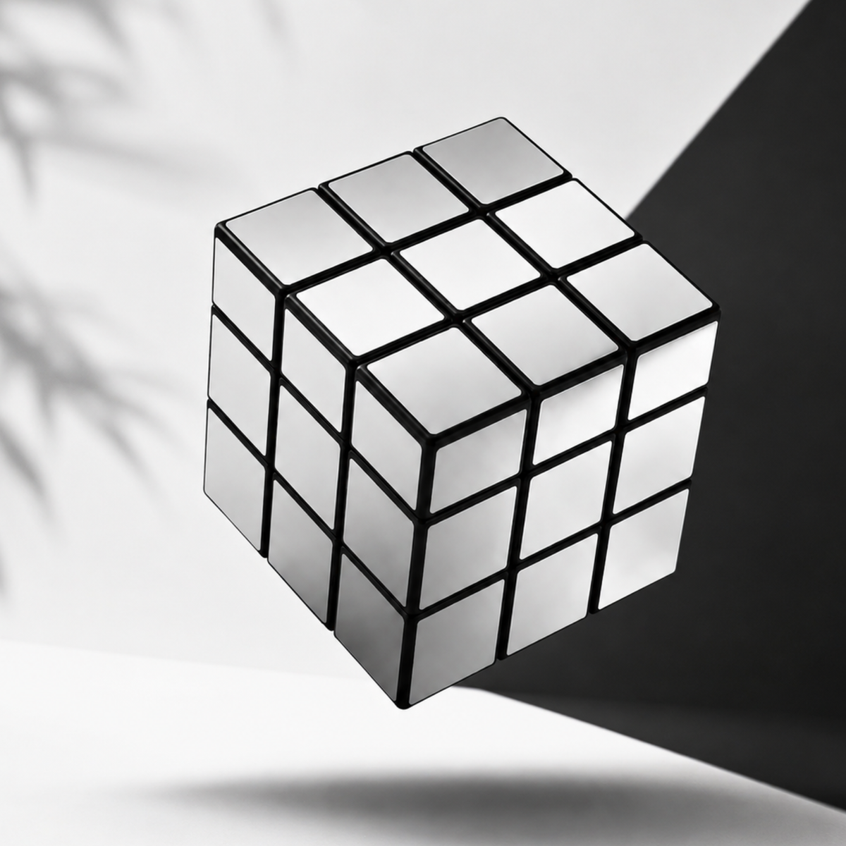 Mirror Cube Puzzle Silver 3x3 | Shape Shifting Magic Cube with Smooth Turning | Brain Teaser Puzzle Toy for Kids, Teens & Adults | Logic, Spatial Reasoning & Problem Solving Game