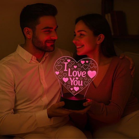 3D Illusion Led Lamp - I Love You 3D Illusion Led lamp - Royalkart3d illusion lamp