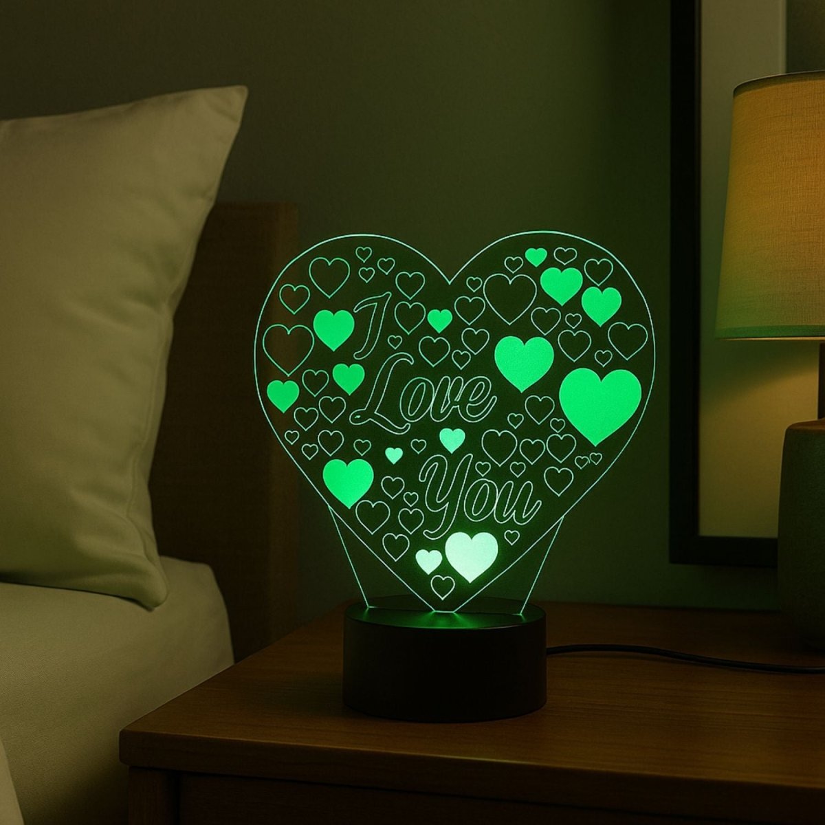 3D Illusion Led Lamp - I Love You 3D Illusion Led lamp - Royalkart3d illusion lamp