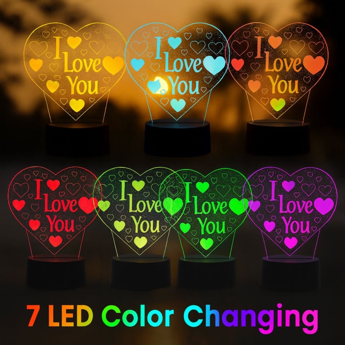 3D Illusion Led Lamp - I Love You 3D Illusion Led lamp - Royalkart3d illusion lamp