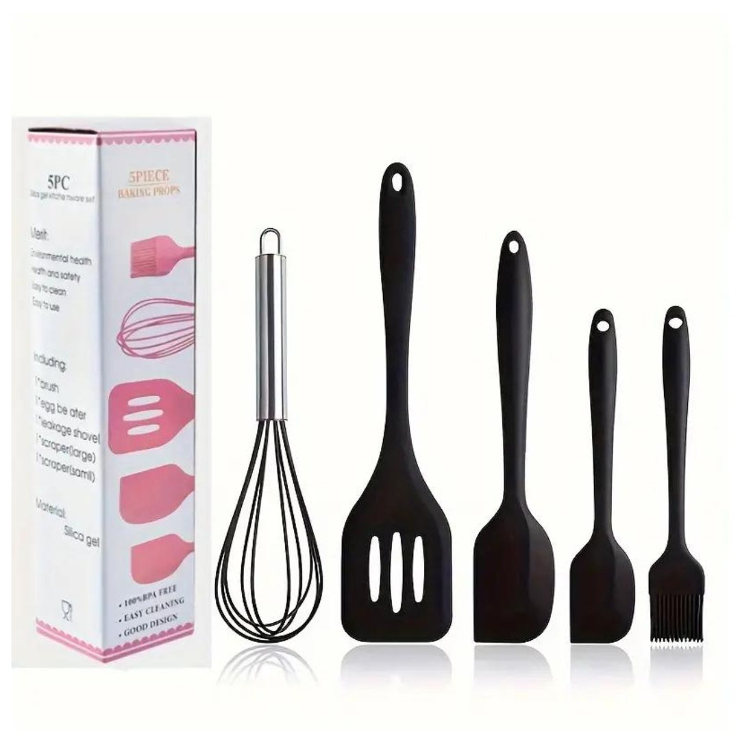 5pcs Silicone Kitchenware Spatula Spoon Set - #Royalkart#Cooking tools