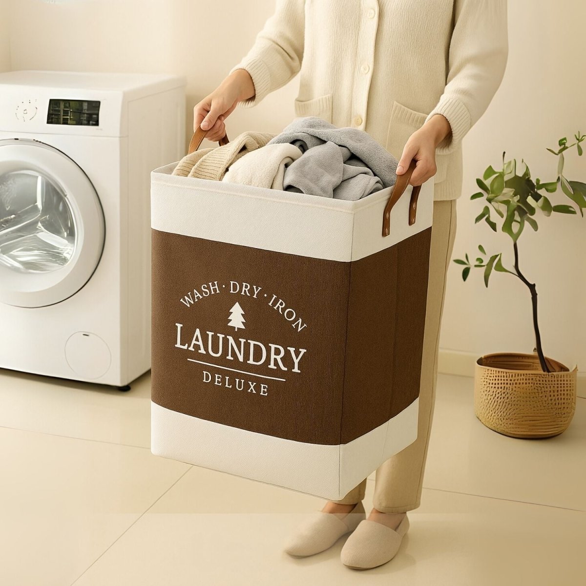 68 - Litre Deluxe Laundry Hamper Basket with Handles Laundry Bag - Royalkartlaundry bag