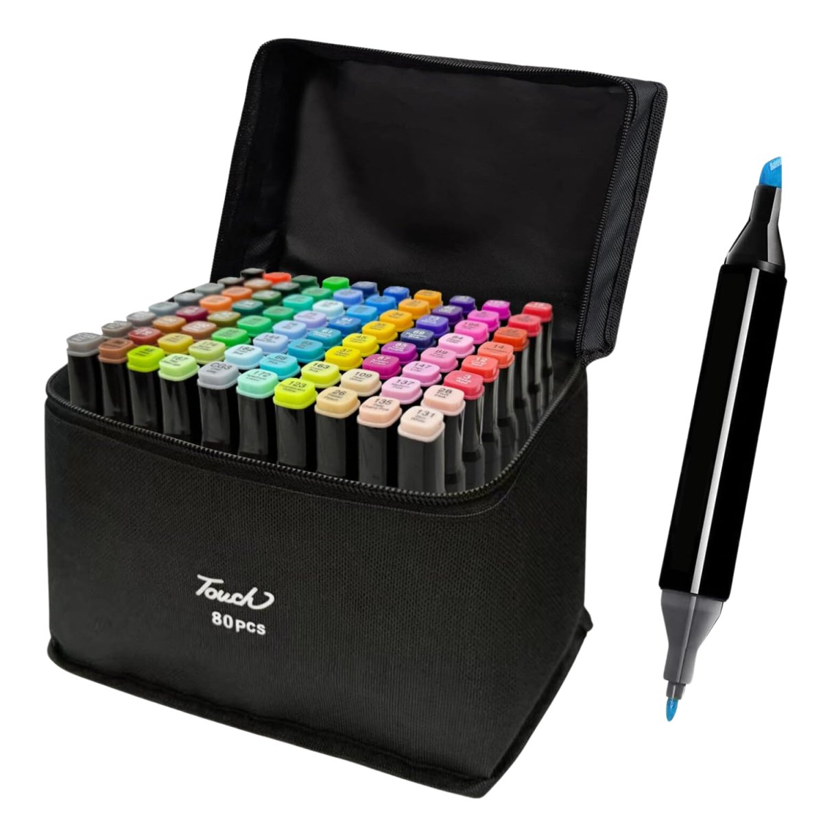 80 Colors Alcohol Based Marker with Case, Dual Brush Tip Permanent Art Markers