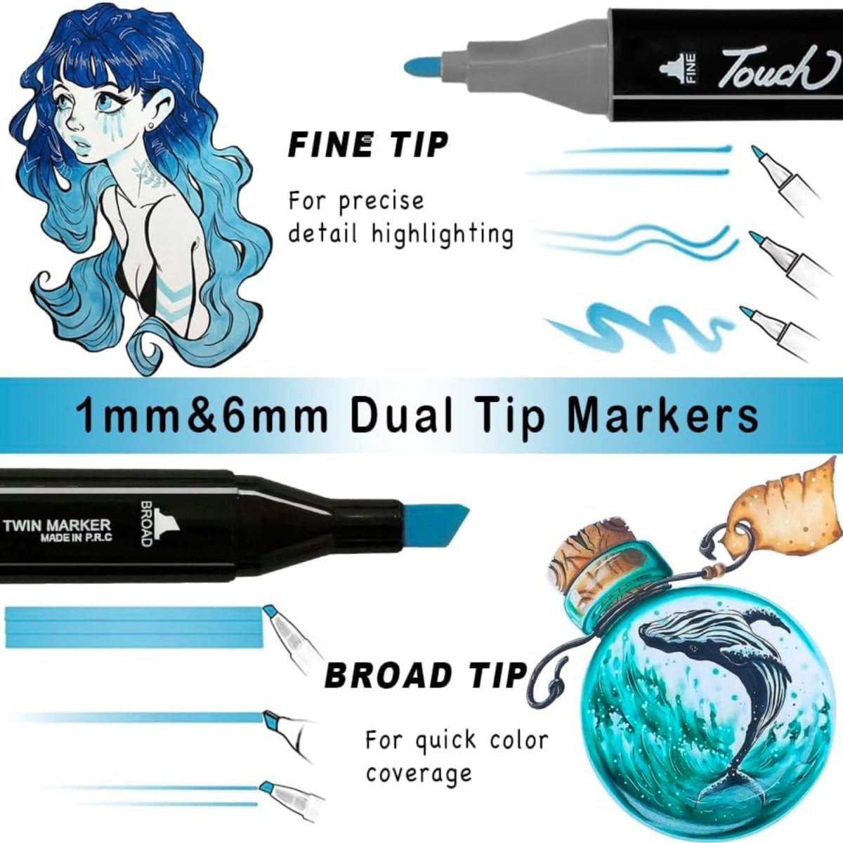 80 Colors Alcohol Based Marker with Case, Dual Brush Tip Permanent Art Markers - #Royalkart#Alchohol markers
