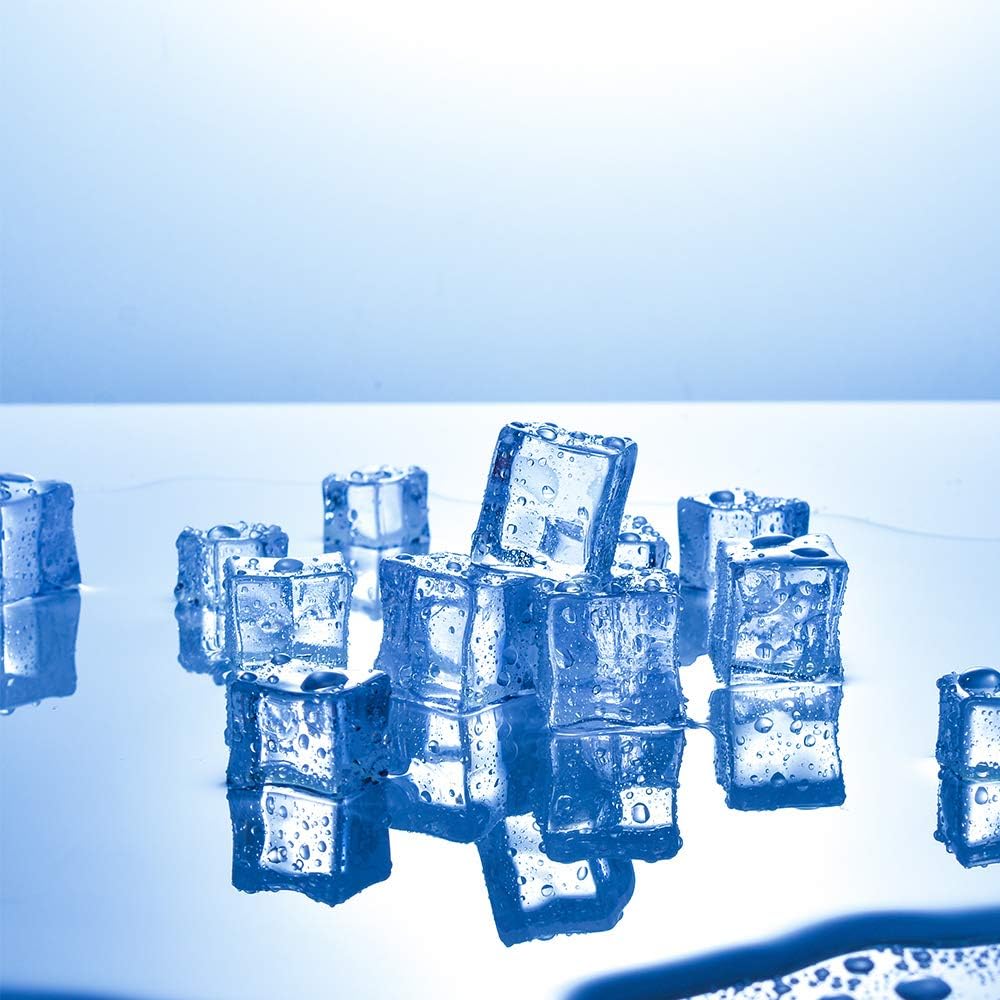 Acrylic Ice Cubes Square Shape, Fake Artificial Acrylic Ice Cubes Crystal Clear for Photography Props Kitchen Toy Decoration 1inch/2.5cm (50 PCS) photography props- #Royalkart#colour props