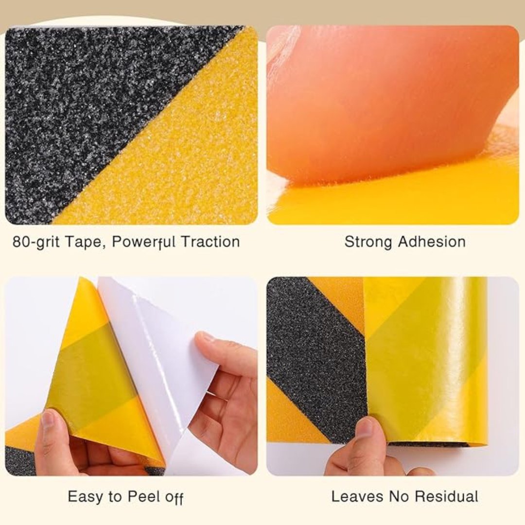 Anti Slip Tape- Black/Yellow (5M x 50MM) Anti Skid Tape- #Royalkart#anti skid adhesive tape