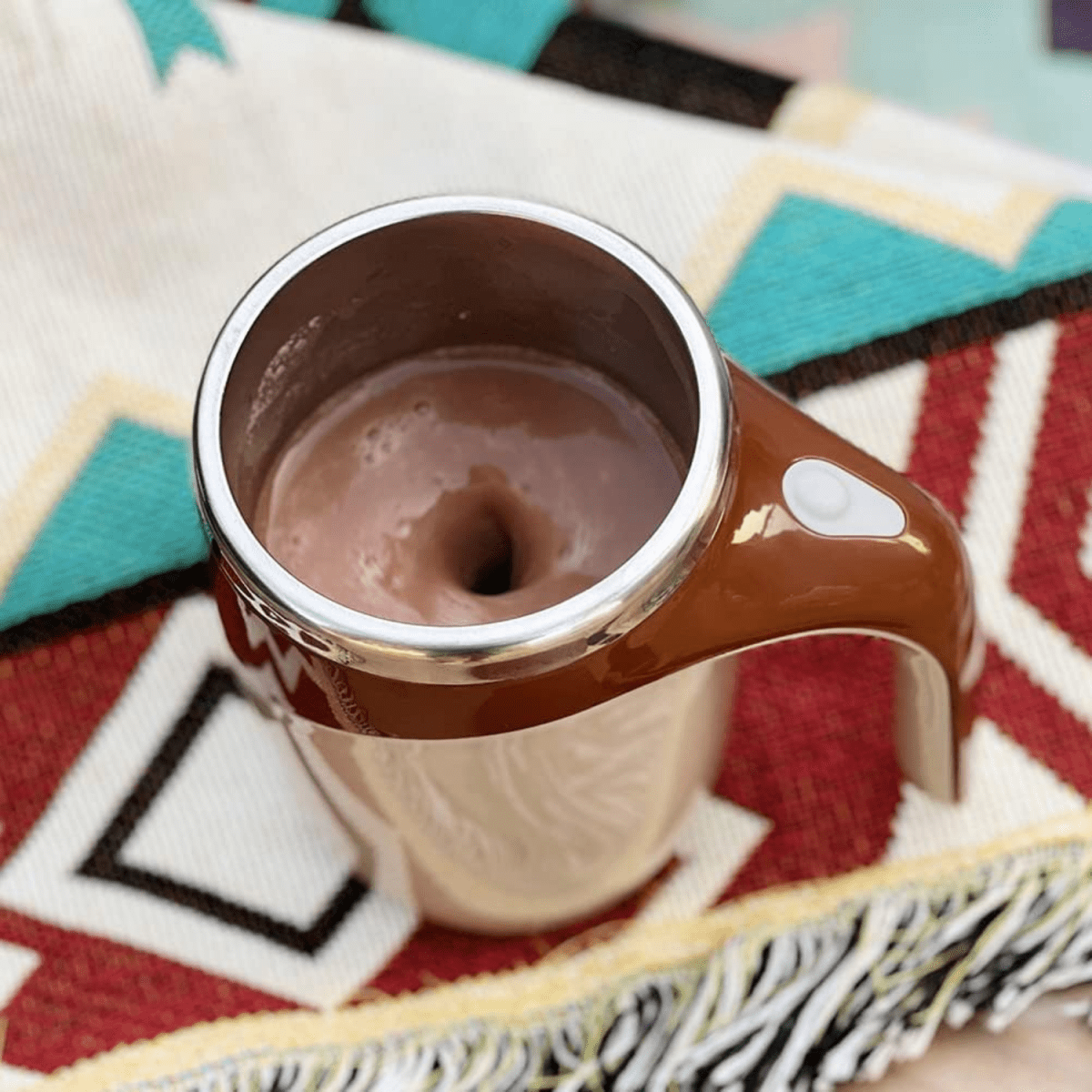 Automatic Magnetic Stirring Mug, 380ml – Rechargeable Self Stirring Coffee Cup – Mixes Coffee, Milk, Tea, Cocoa(Brown) - #Royalkart#automatic coffee mixer