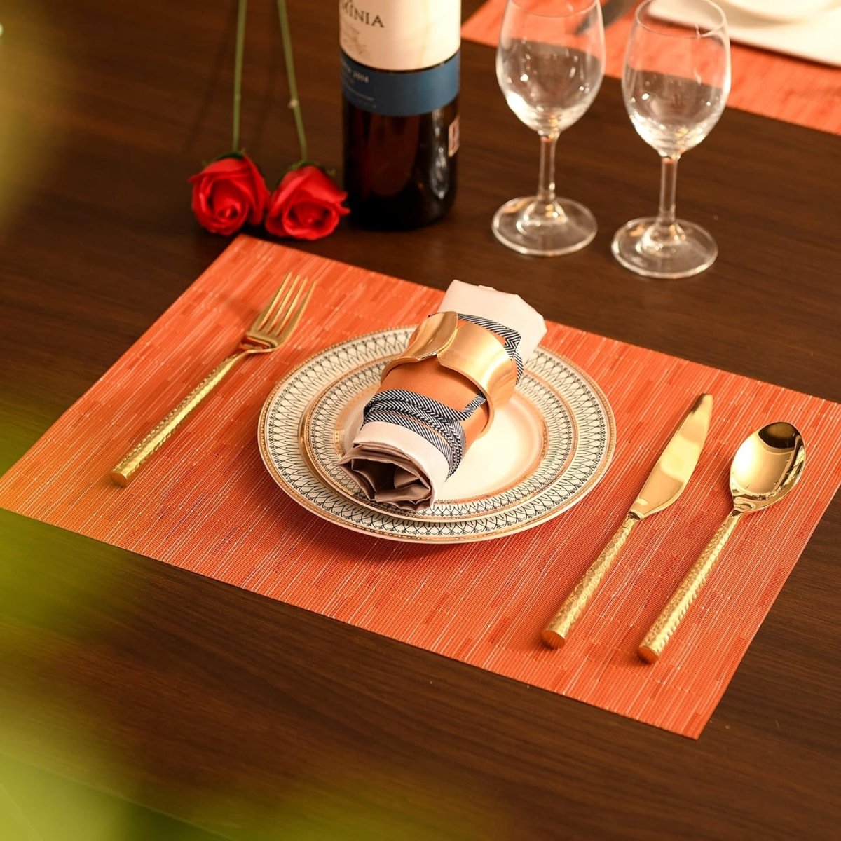Dining Table Mat Easy to Clean - Washable Reversible Anti - Slip Placemats Dining Table Placemats - #Royalkart#dining table mats