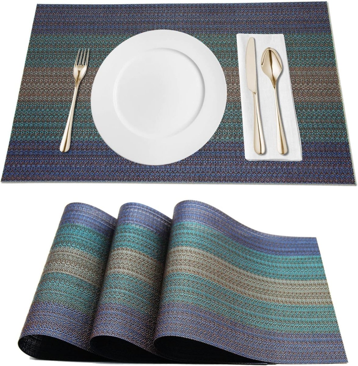 Dining Table Mat Easy to Clean - Washable Reversible Anti - Slip Placemats Dining Table Placemats - #Royalkart#dining table mats