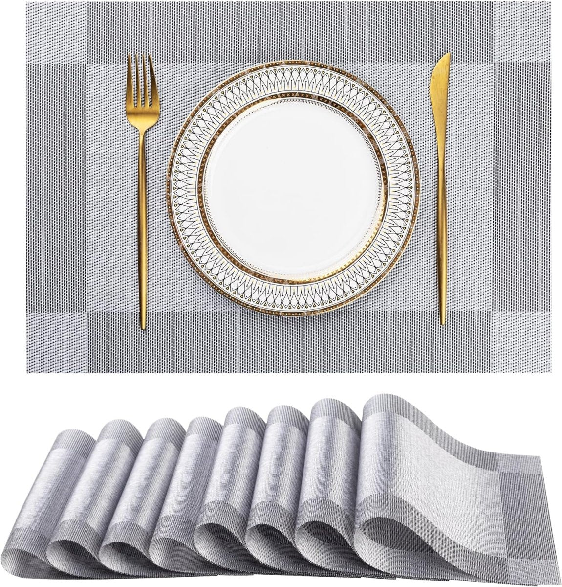Dining Tablemats Satin Colorful Place Mats Washable Heat Resistant(45*30cm) Dining Table Placemats - #Royalkart#dining table mats
