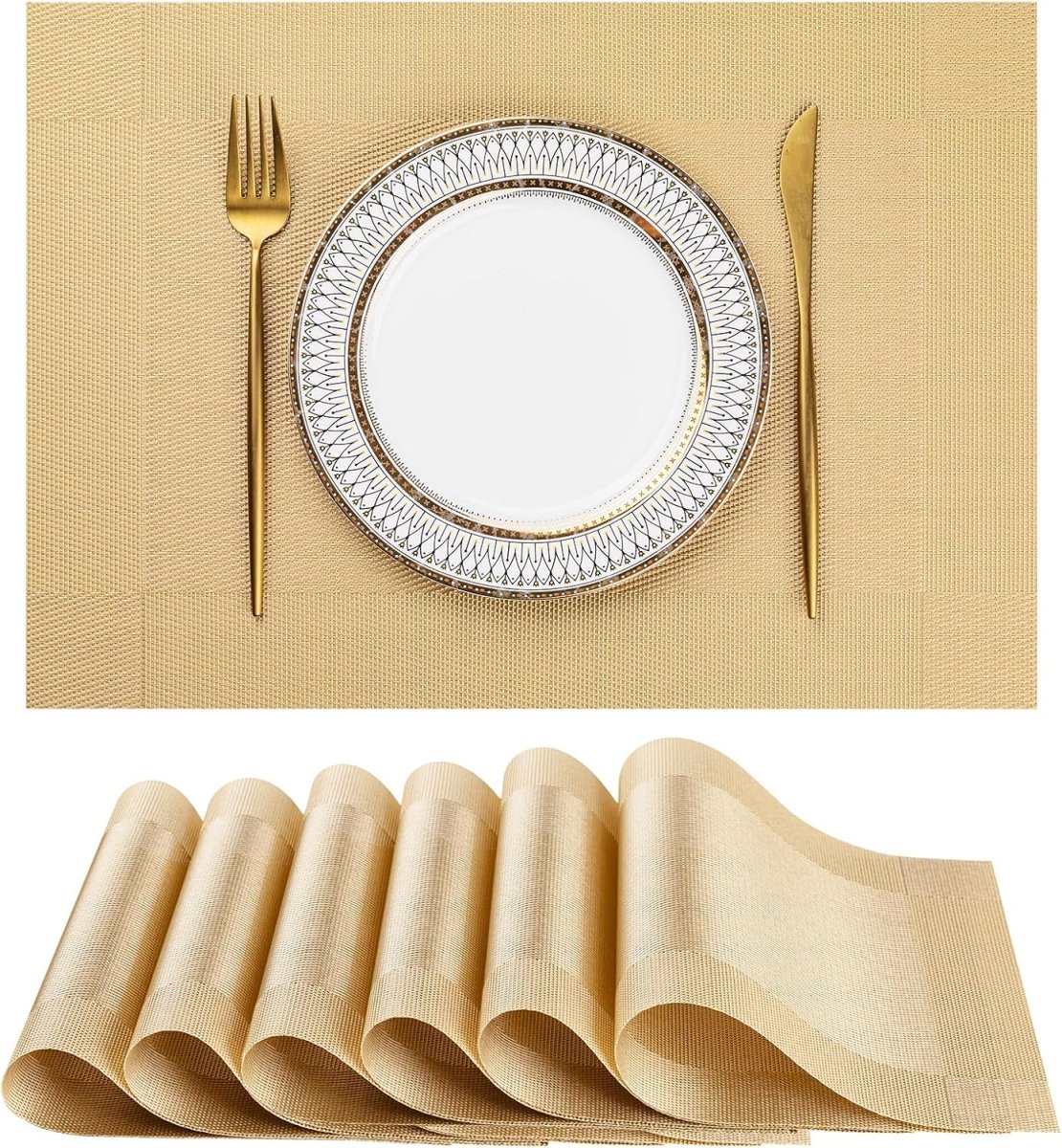 Dining Tablemats Satin Colorful Place Mats Washable Heat Resistant(45*30cm) Dining Table Placemats - #Royalkart#dining table mats