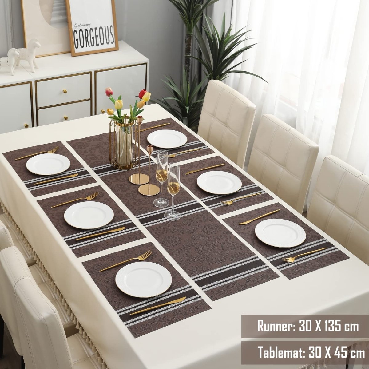Dining Tablemats Satin Colorful Place Mats Washable Heat Resistant(45*30cm) Dining Table Placemats- #Royalkart#dining table mats