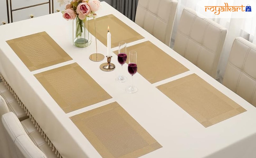 Dining Tablemats Satin Colorful Place Mats Washable Heat Resistant(45*30cm) Dining Table Placemats - #Royalkart#dining table mats