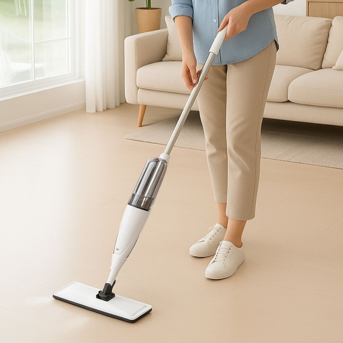 Effortless 360° Spray Mop | Premium Microfiber, Ergonomic Handle, 2 Washable Pads - RoyalkartMicrofiber Spray Mop
