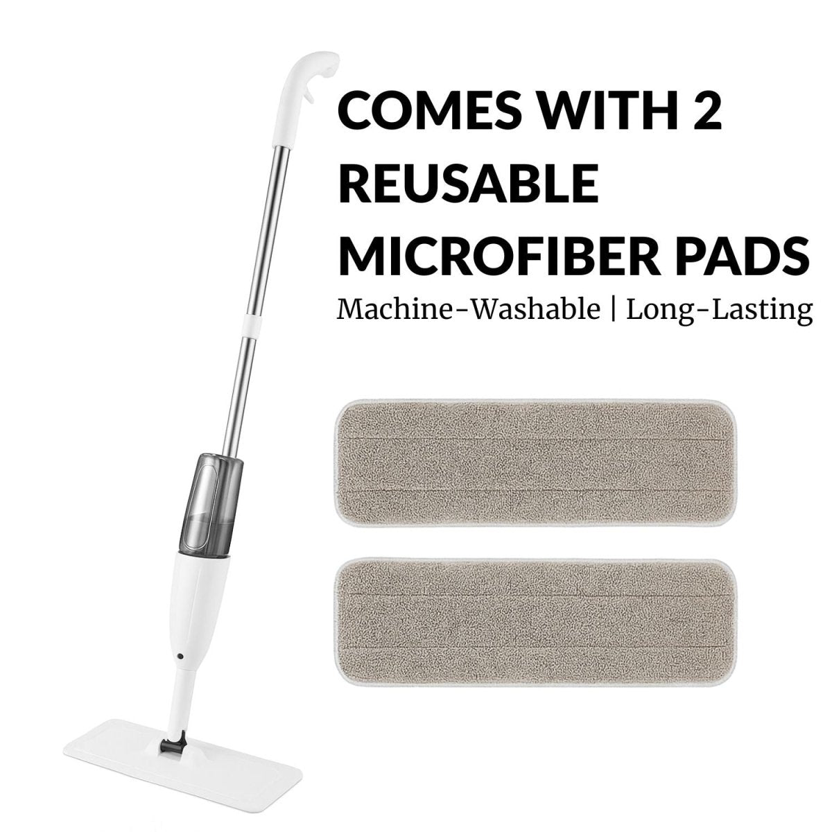 Effortless 360° Spray Mop | Premium Microfiber, Ergonomic Handle, 2 Washable Pads - RoyalkartMicrofiber Spray Mop