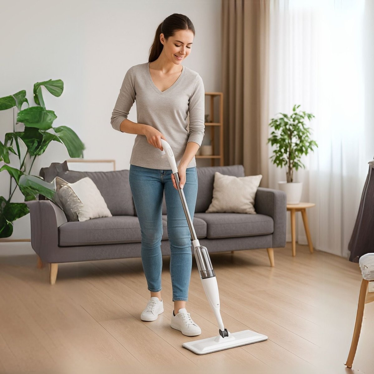 Effortless 360° Spray Mop | Premium Microfiber, Ergonomic Handle, 2 Washable Pads - RoyalkartMicrofiber Spray Mop
