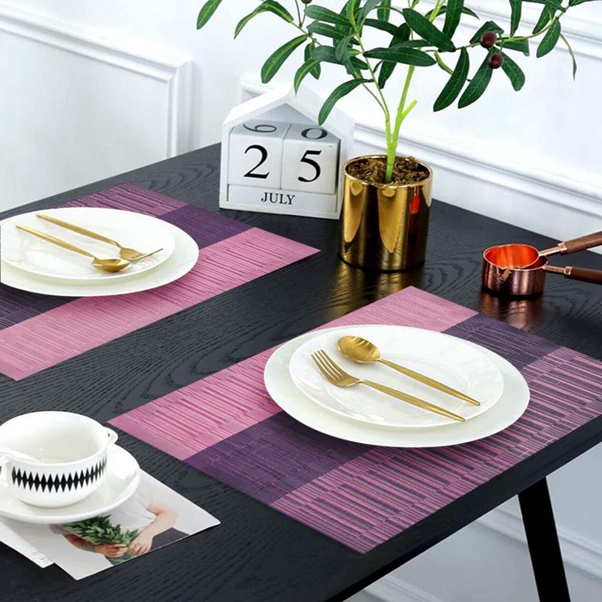 Elevate Your Dining Experience with Vinyl Kitchen Placemats Set with Table Runner Dining Table Placemats - #Royalkart#dining table mats