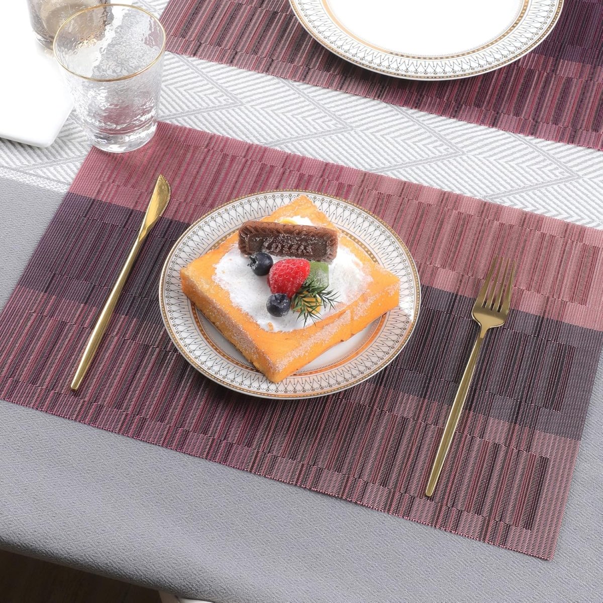 Elevate Your Dining Experience with Vinyl Kitchen Placemats Set with Table Runner Dining Table Placemats - #Royalkart#dining table mats