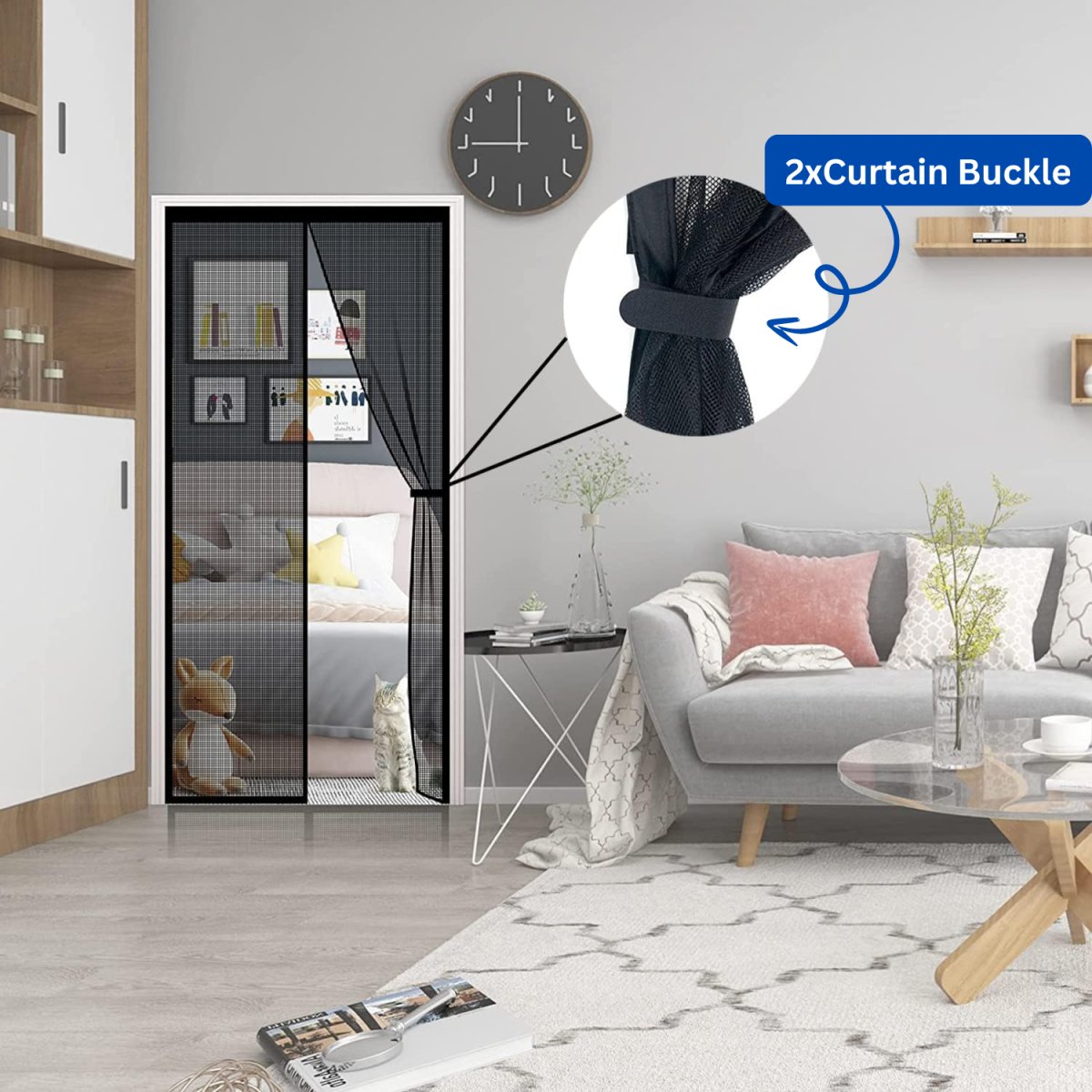 Fiberglass Mosquito Screen Door Net Curtain with Magnets (Transparent) Mosquito Curtain For Doors - #Royalkart#Fiberglass magnetic curtain