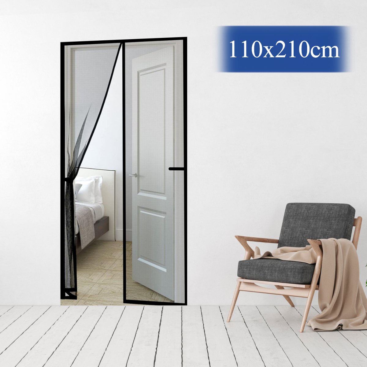 Fiberglass Mosquito Screen Door Net Curtain with Magnets (Transparent) Mosquito Curtain For Doors - #Royalkart#Fiberglass magnetic curtain