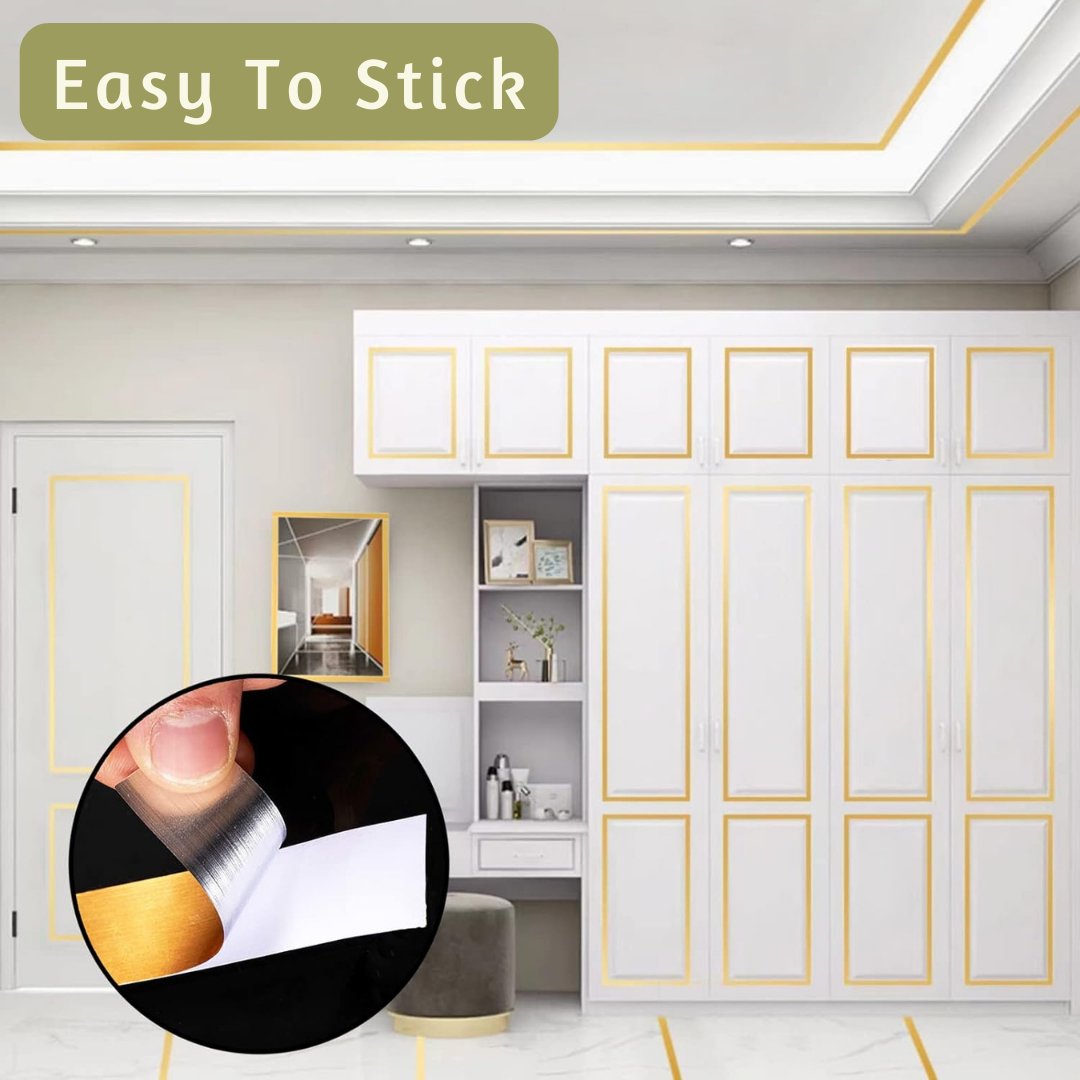 Golden Decoration Tape For Home Floor Tiles - 50 Meters Sealing Tape for Tiles - #Royalkart#golden tape for decoration