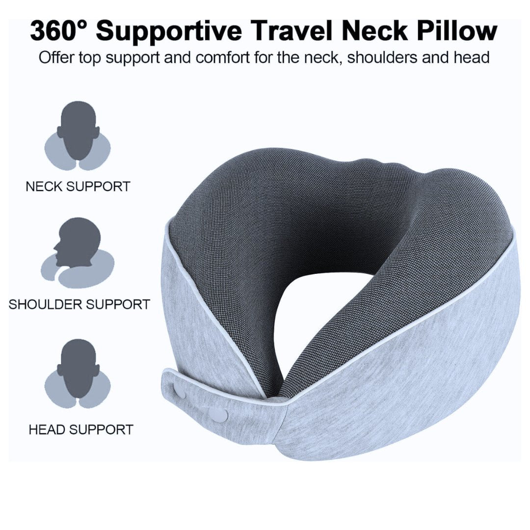 Memory Foam Neck Pillow for Travel Neck Pillows- #Royalkart#memory foam travel neck pillow
