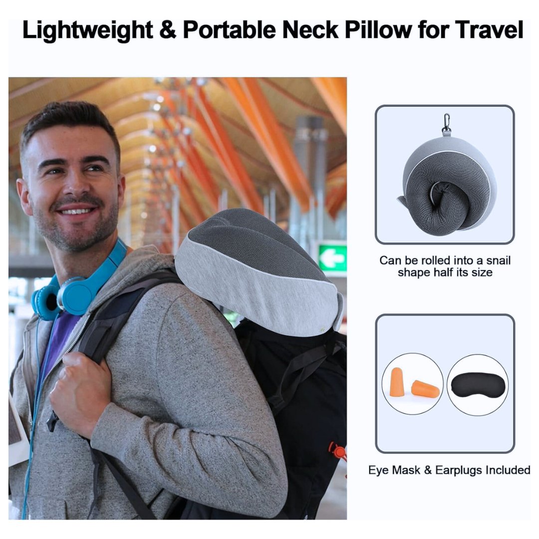 Memory Foam Neck Pillow for Travel Neck Pillows- #Royalkart#memory foam travel neck pillow