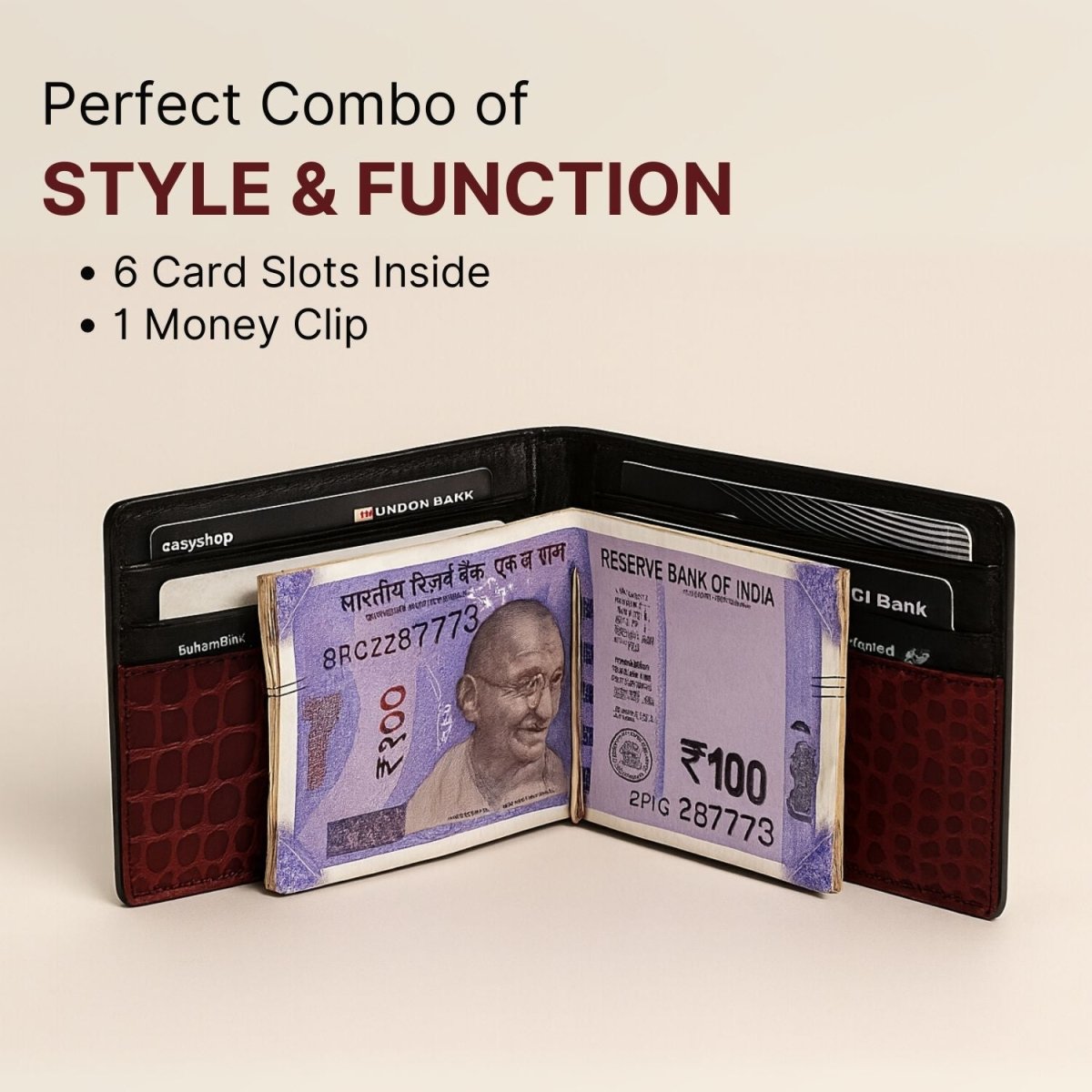 Men's Genuine Leather Money Clip Wallet Wallet - Royalkartmen's wallet