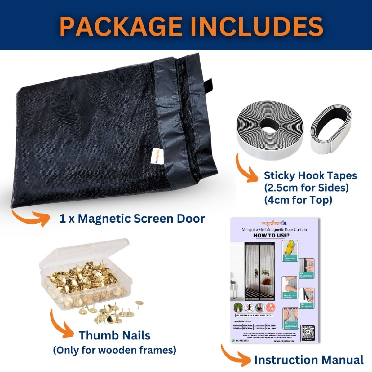 Product packaging for magnetic mosquito mesh door curtain