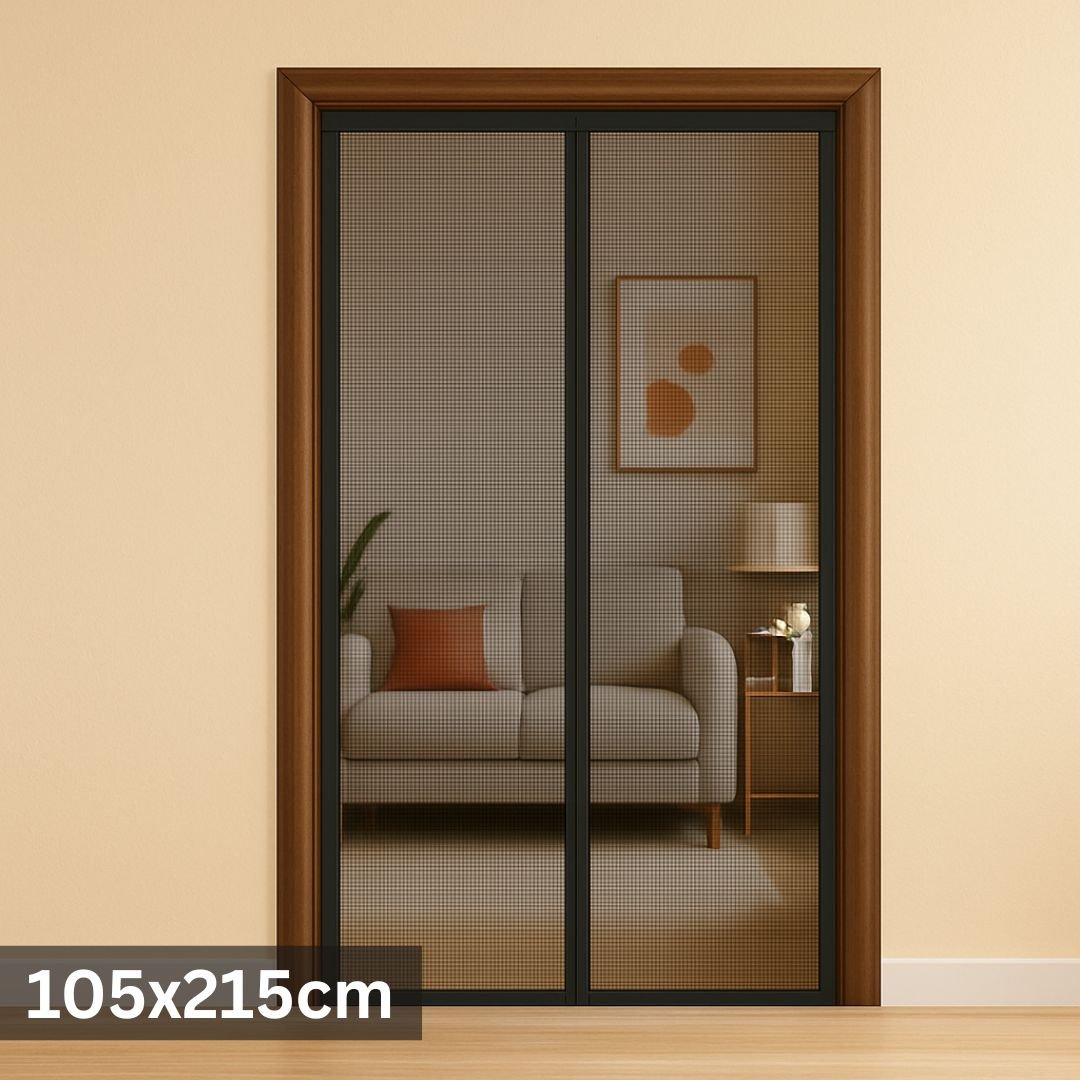 Mosquito Curtain Mesh With Pre - Attached 34 Magnets, Self - Adhesive Hook Tape & 15 Push Pins Mosquito Curtain For Doors - RoyalkartMagnetic curtain