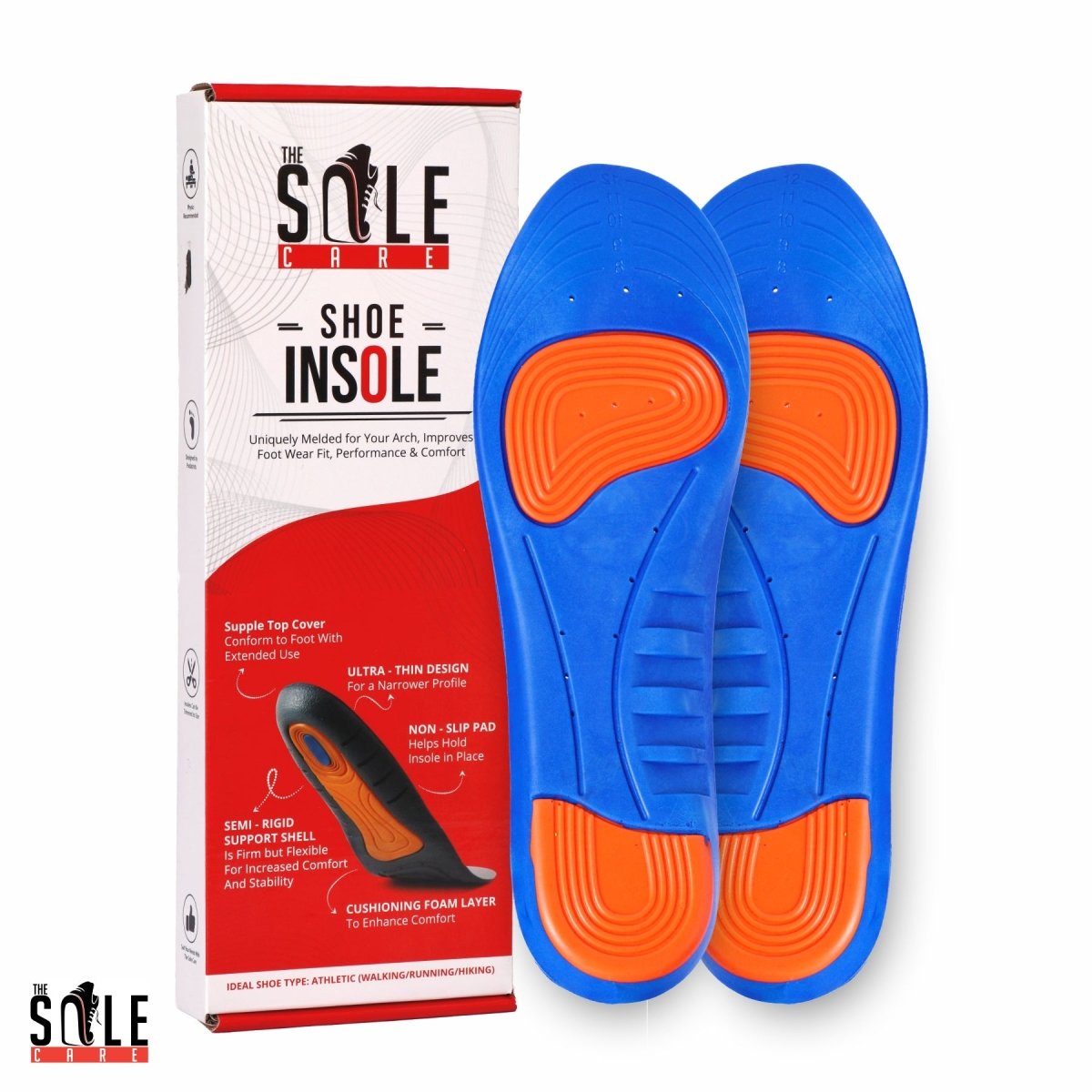 Plantar Fasciitis Pain relief Shoe Insoles Air Cushion with Hell Pain relief (UK Size: 8-13)