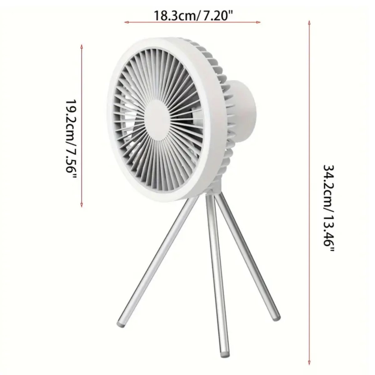 Portable Rechargeable Camping Fan with LED Light Ring, Tripod Stand & Rotatable Hanging, USB - Powered Mini Fan Portable Fan - #Royalkart#Camping Fan