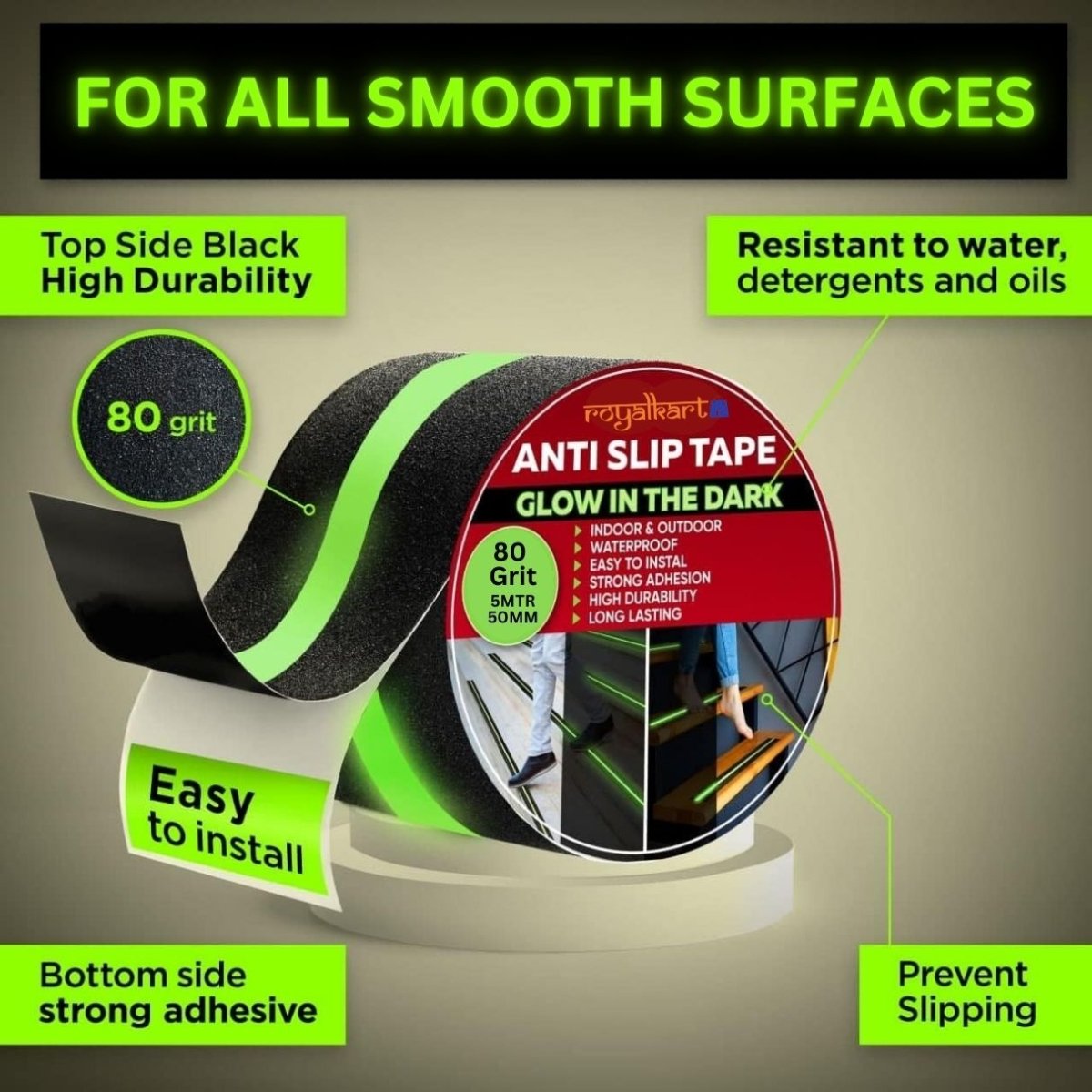 Radium Neon Light Anti Slip Tape Anti Skid Tape - #Royalkart#anti skid adhesive tape