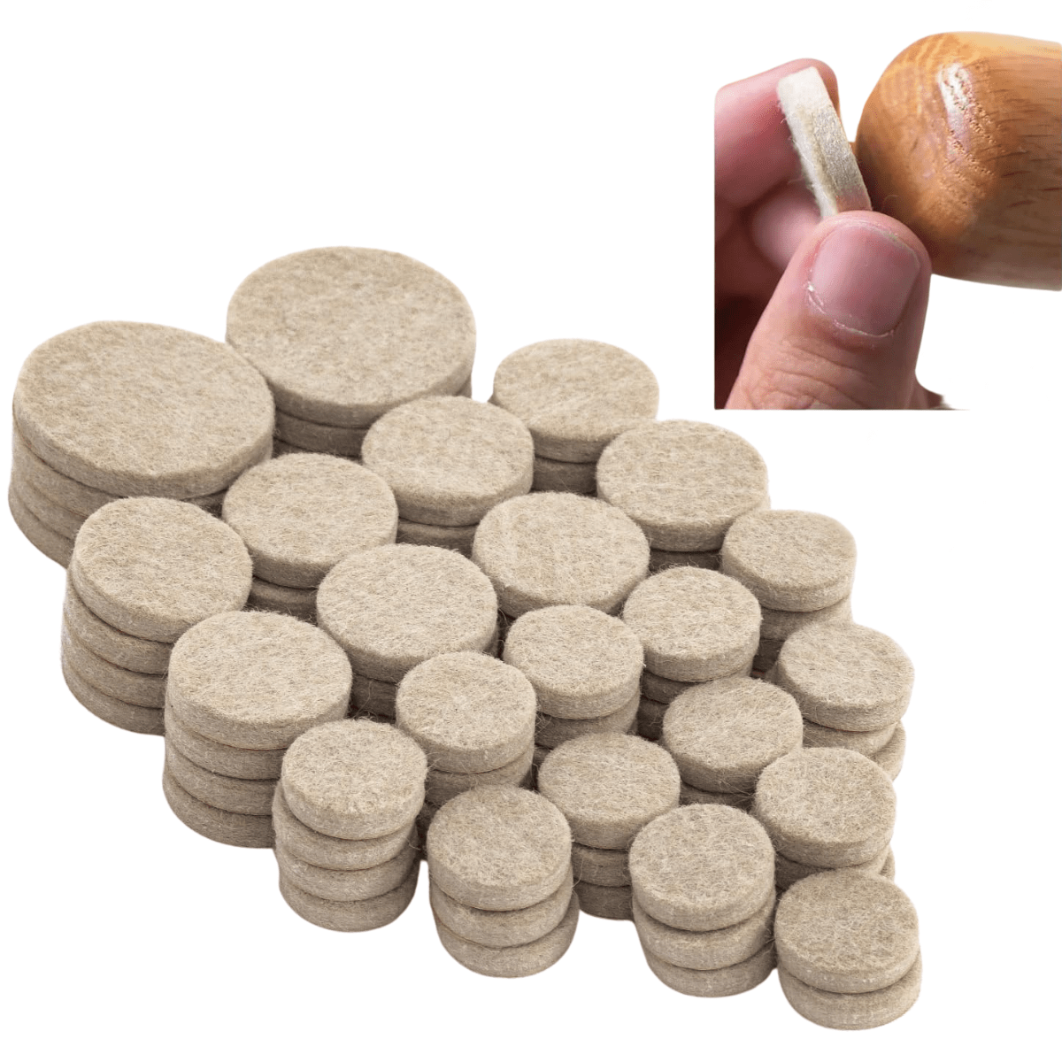 Self - Sticking Round Furniture Felt Pads with Strong Adhesion (Beige - Pack of 80) furniture pads - #Royalkart#adhesive furniture pads