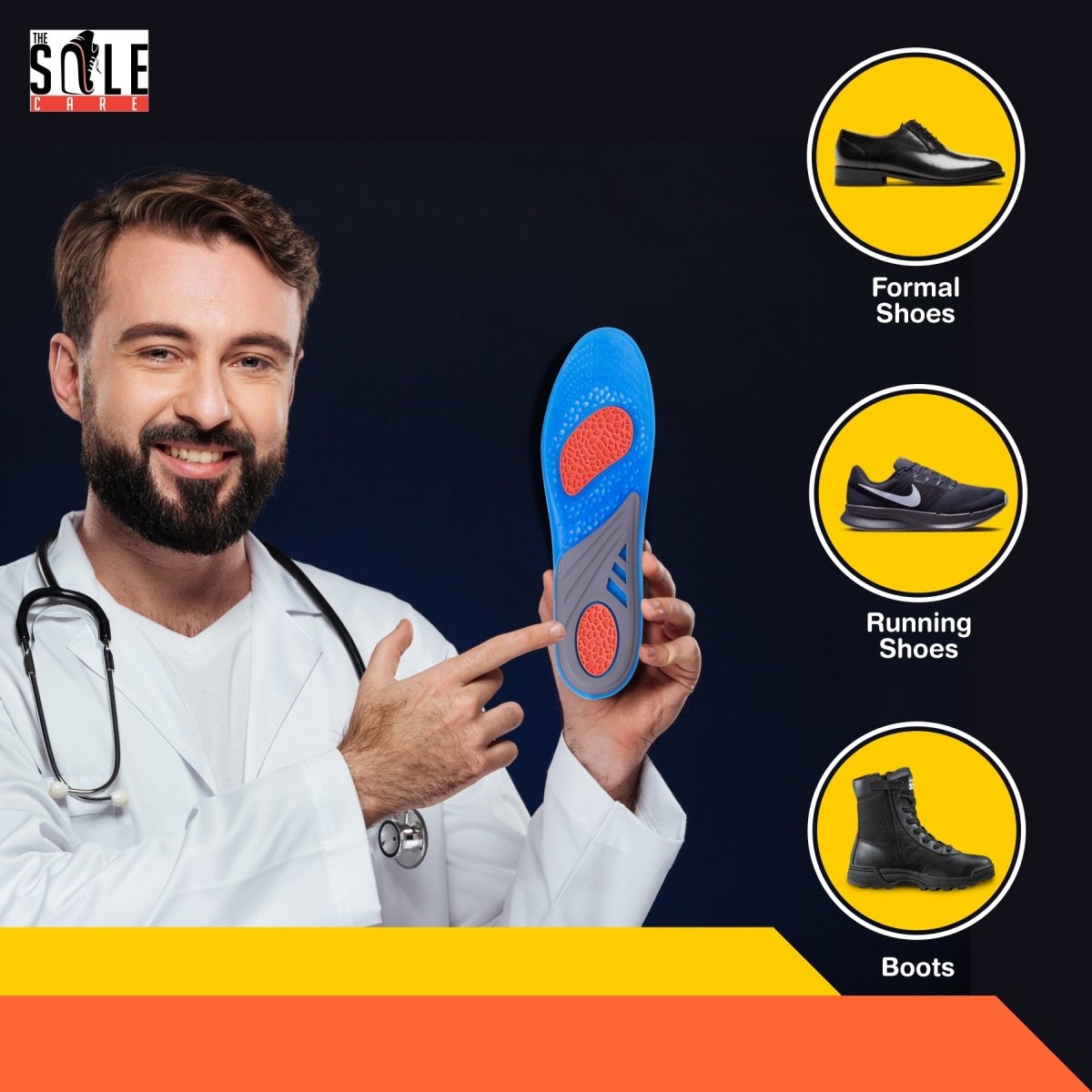 Shock Absorption Gel Insole For Men & Women Shoe Insole- #Royalkart#insoles