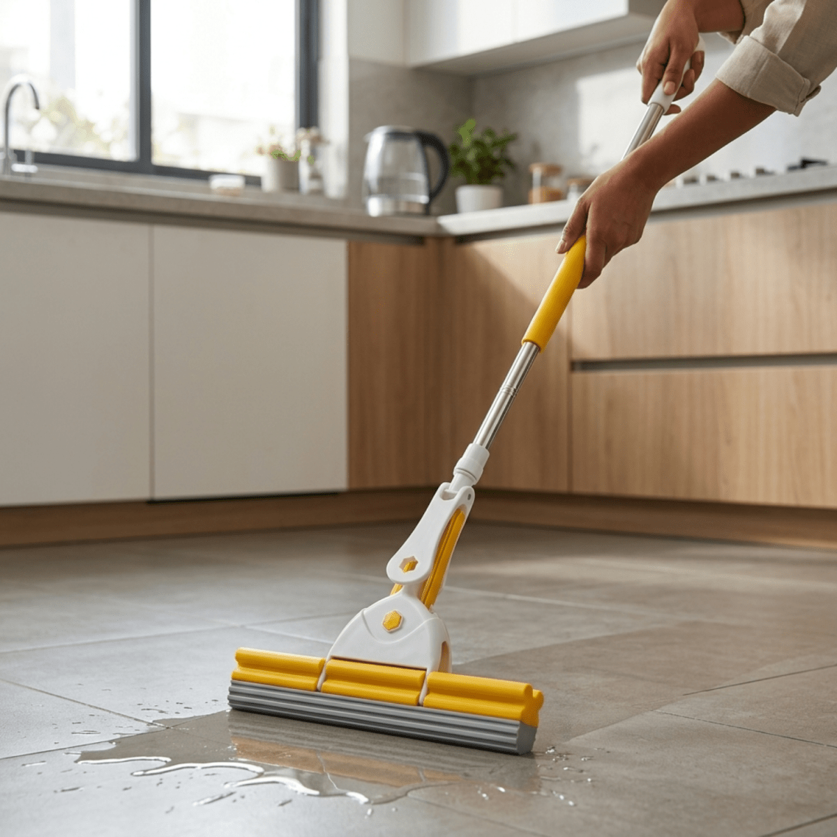 Sponge Floor Cleaning Mop with Squeeze Mechanism Cleaning Mop- #Royalkart#mop