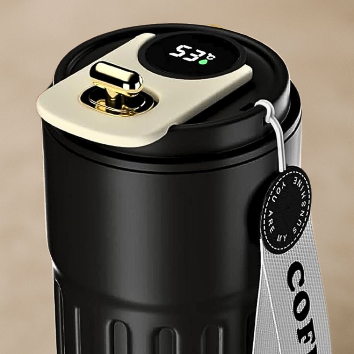 Stainless Steel Insulated Travel Coffee Mug with LED Temperature Display, Keeps Drinks Hot & Cold (410ml) - Royalkartcoffee mug for gym