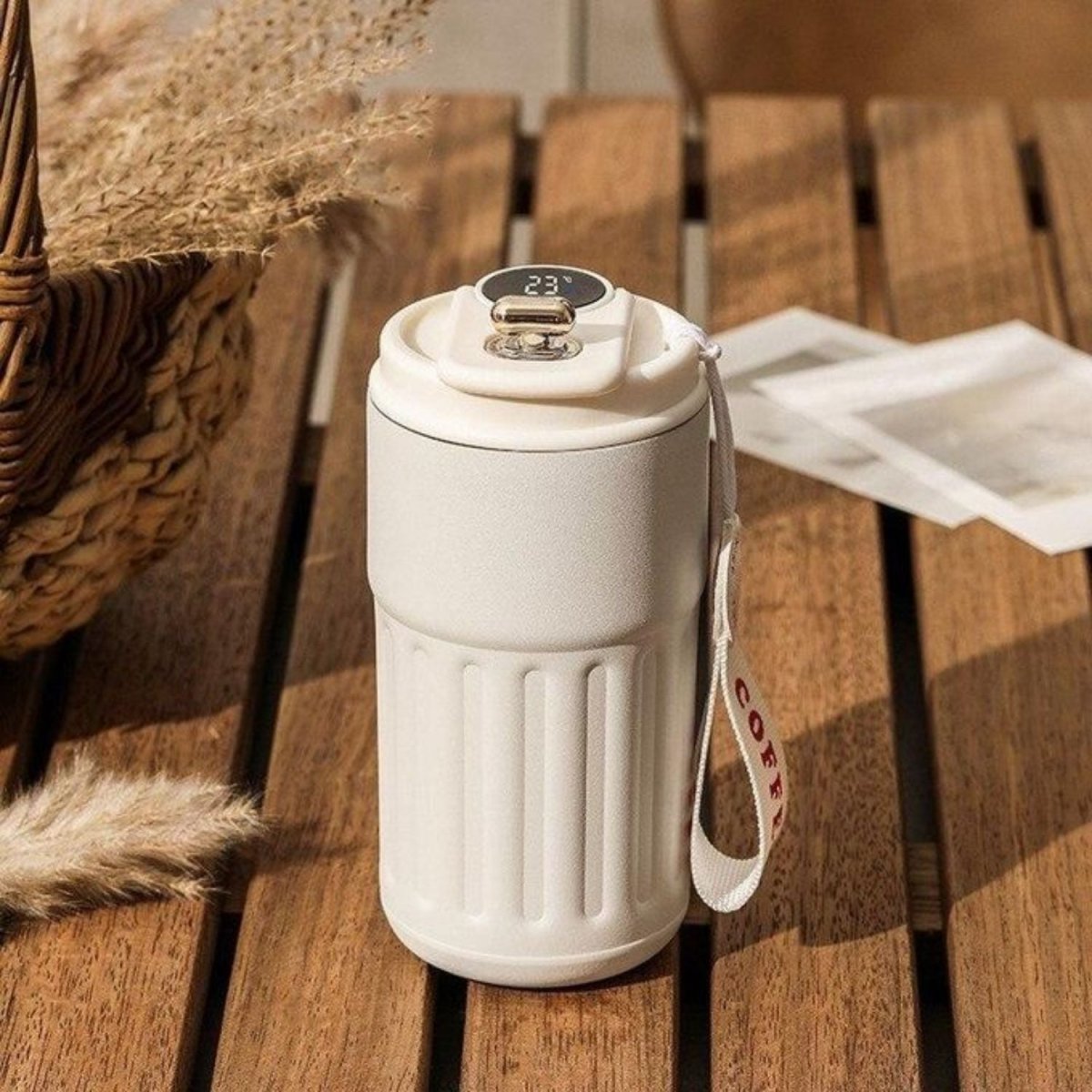 Stainless Steel Insulated Travel Coffee Mug with LED Temperature Display, Keeps Drinks Hot & Cold (410ml) - Royalkartcoffee mug for gym