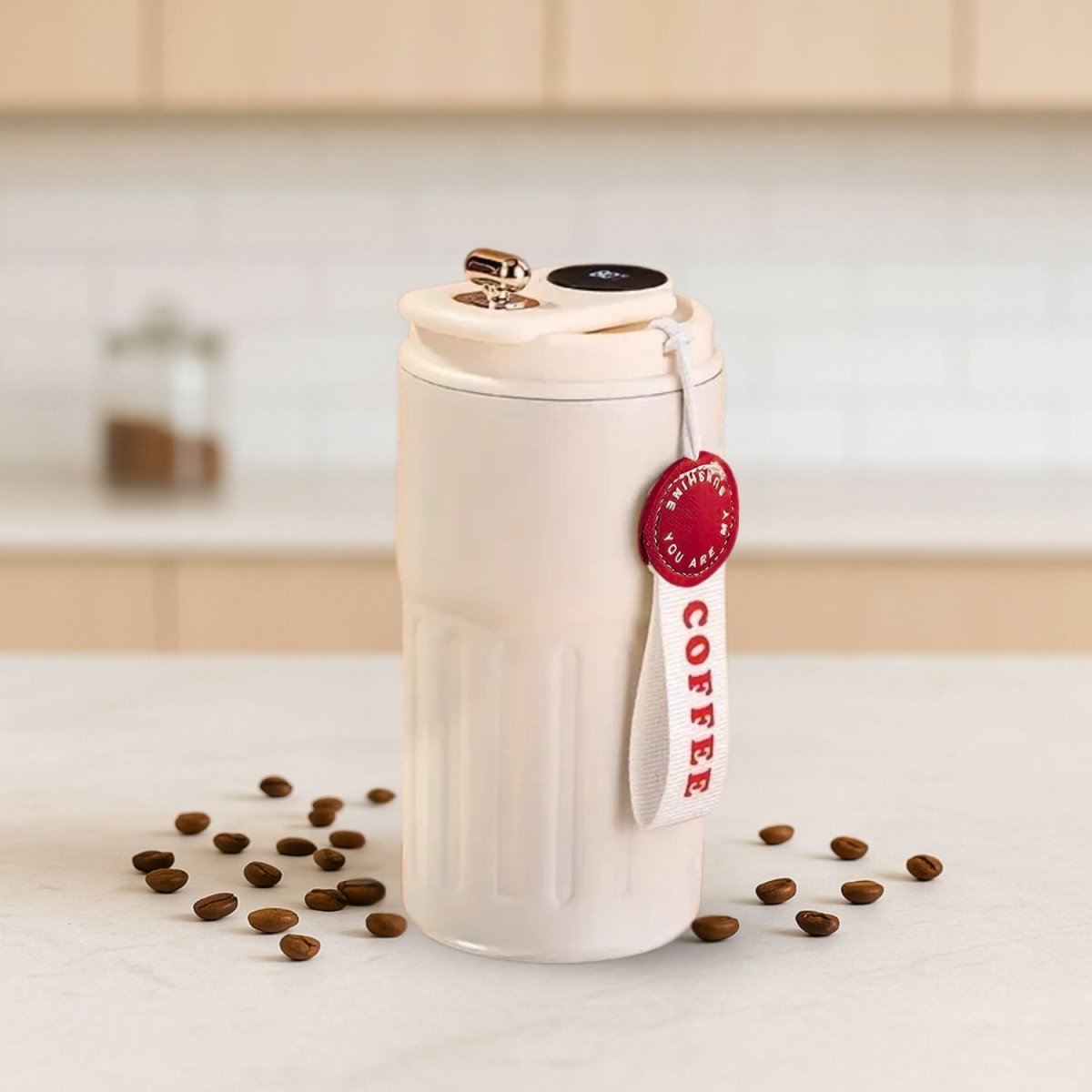 Stainless Steel Insulated Travel Coffee Mug with LED Temperature Display, Keeps Drinks Hot & Cold (410ml) - Royalkartcoffee mug for gym