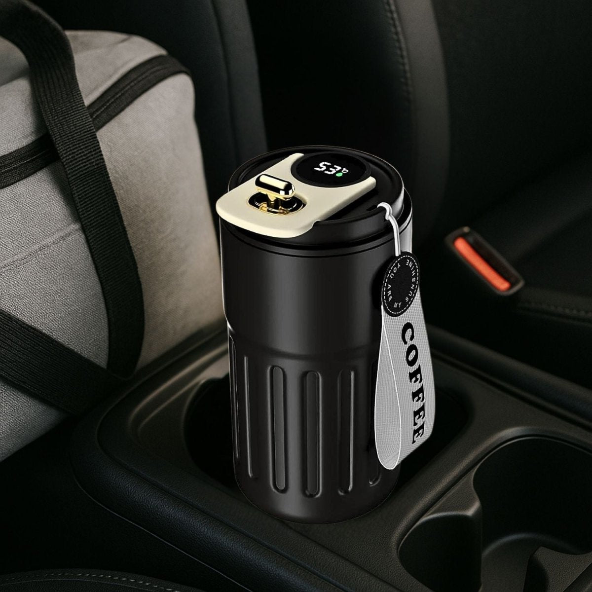 Stainless Steel Insulated Travel Coffee Mug with LED Temperature Display, Keeps Drinks Hot & Cold (410ml) - Royalkartcoffee mug for gym