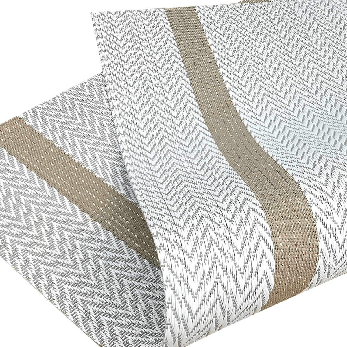 Textured PVC Placemats with Golden Lace (Set of 6) - #Royalkart#dining table mats