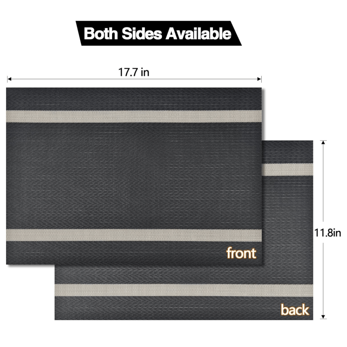 Textured PVC Placemats with Golden Lace (Set of 6) - #Royalkart#dining table mats