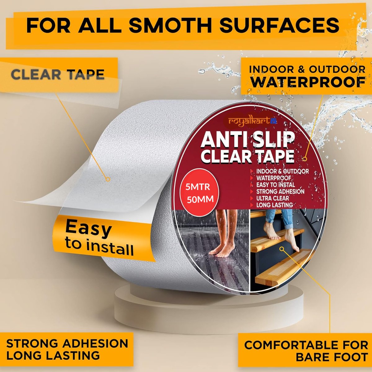 Transparent Anti Slip Tape Anti Skid Tape - #Royalkart#anti skid tape