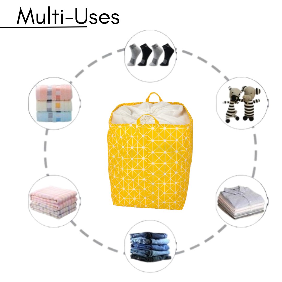 100L Square Storage Laundry Basket Printed Laundry Bag- #Royalkart#blue leaf laundry bag
