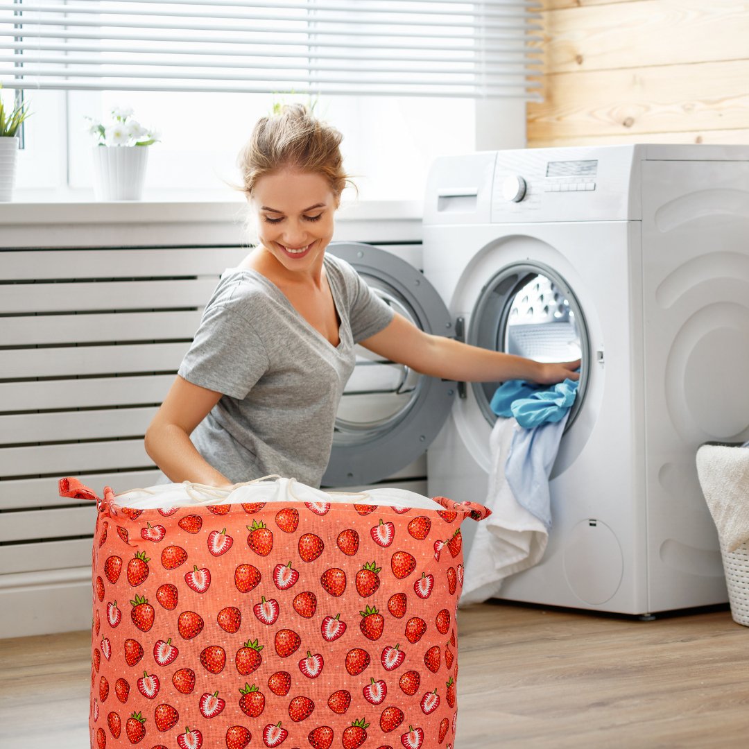 100L Square Storage Laundry Basket Printed Laundry Bag- #Royalkart#blue leaf laundry bag