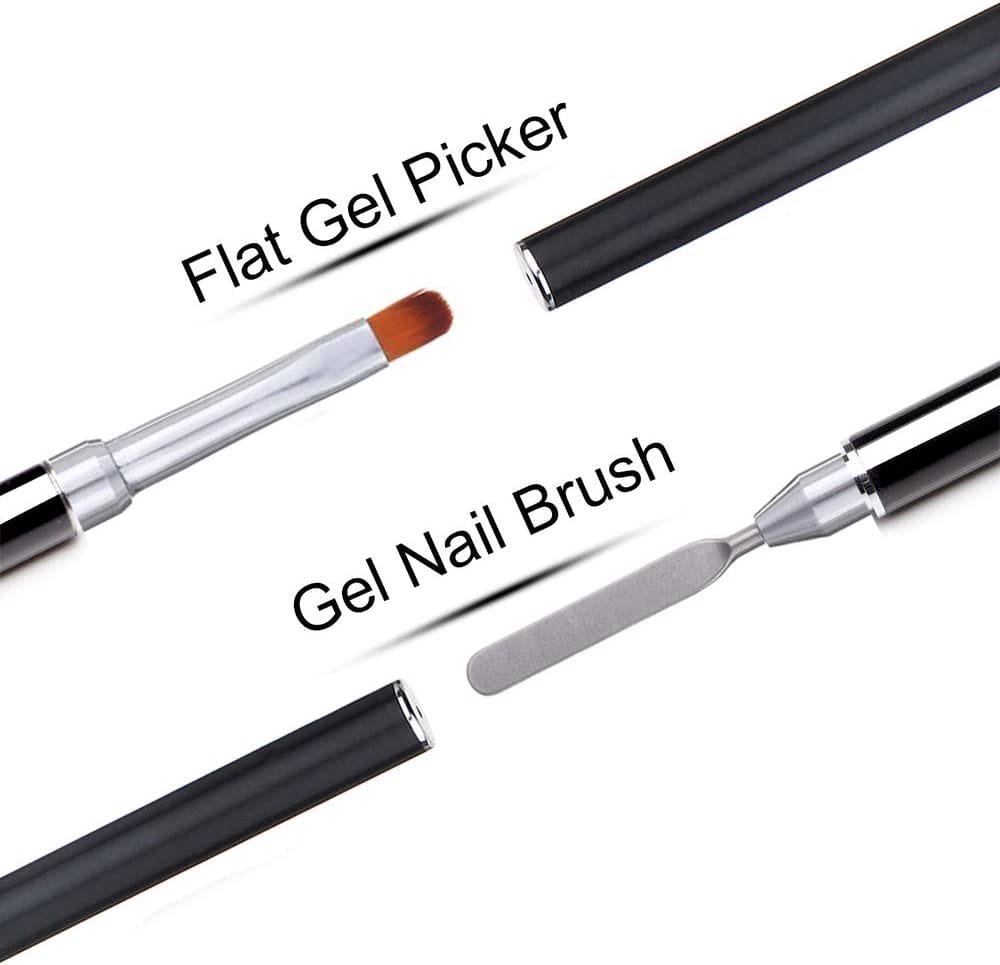 2-in-1 Gel Nail Brush and Nail Pusher Peeler Scraper PolyGel Brush Dual-Ended and Picker Nail Brush- #Royalkart#beauty