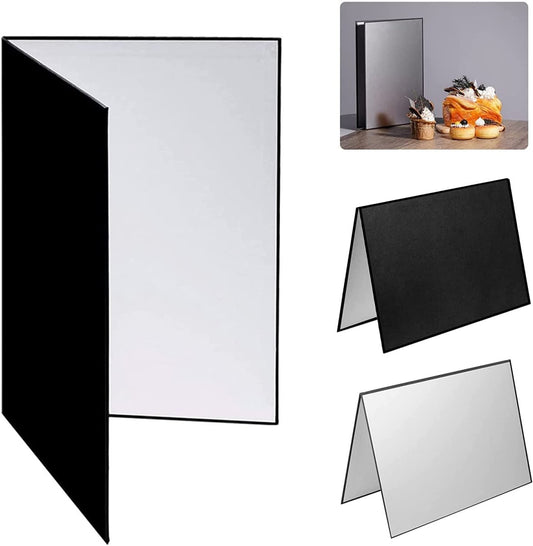 3 in 1 Light Reflector For Photography (29x42cm) Foldable Black White Silver Photo Background Support Equipment- #Royalkart#reflector
