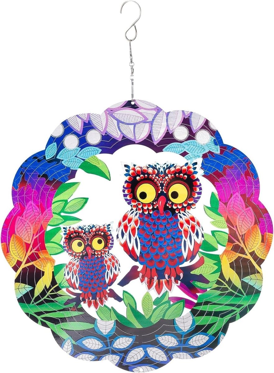 3D Hanging Wind Spinner for Outdoor Decorations- Double Owl Wind Spinner- #Royalkart#3d wall hanging