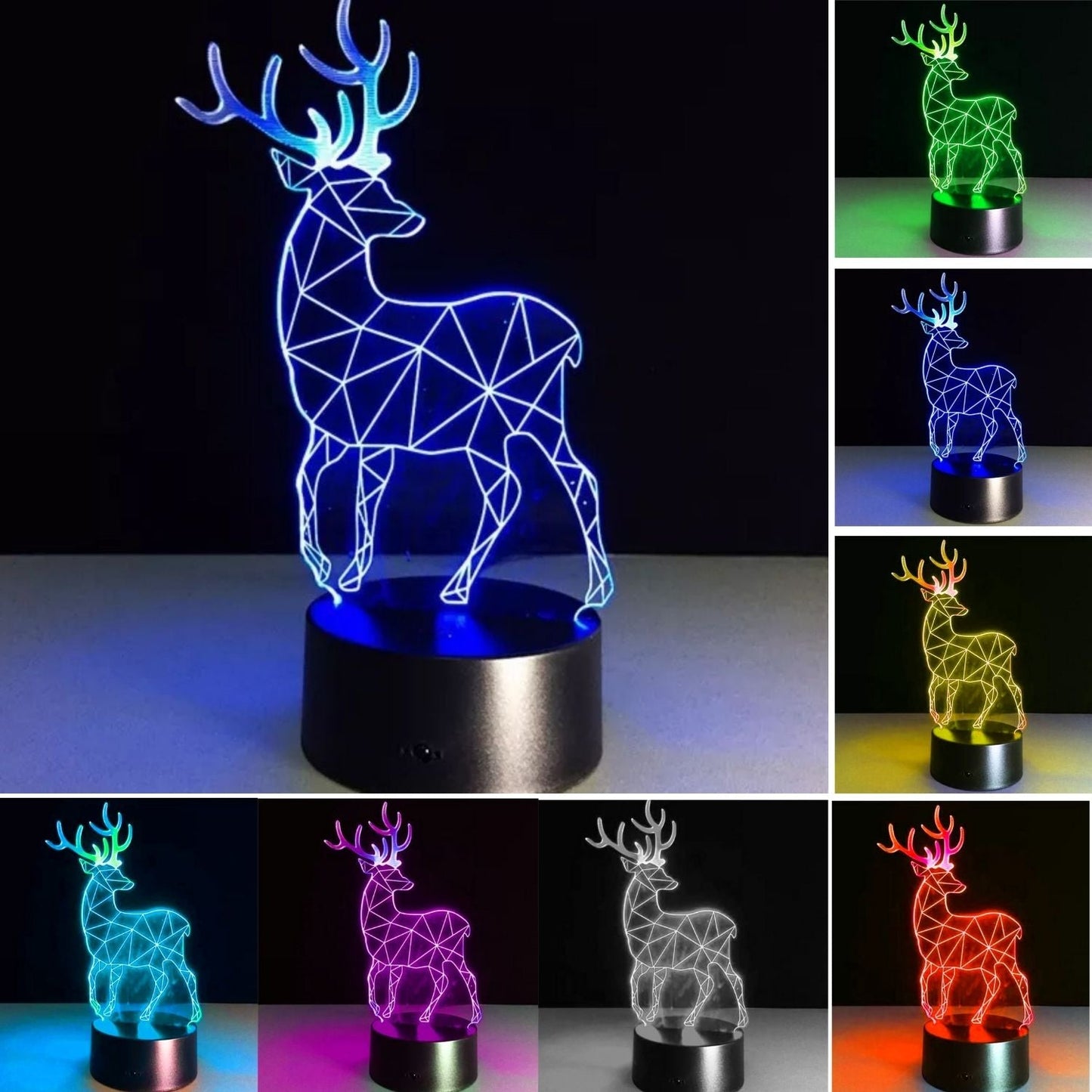 3D Illusion Deer Led Lamp 3D Illusion Led lamp- #Royalkart#3D Illusion Led lamp