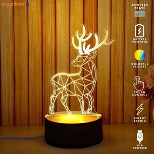 3D Illusion Deer Led Lamp 3D Illusion Led lamp- #Royalkart#3D Illusion Led lamp